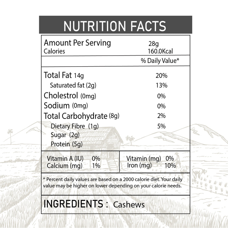 Cashews - 100% Natural Cashews Handpicked by farmers