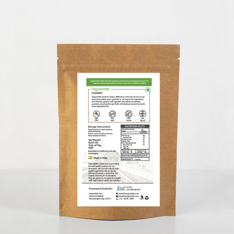 Cashews - 100% Natural Cashews Handpicked by farmers
